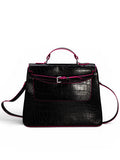 Colette – Croco Noir / Pink Edge
