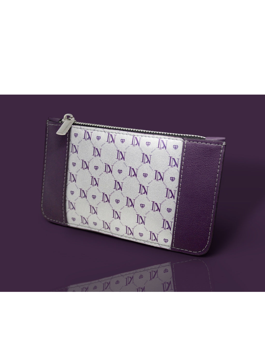 LN Zip Wallet – Monogram / Silver