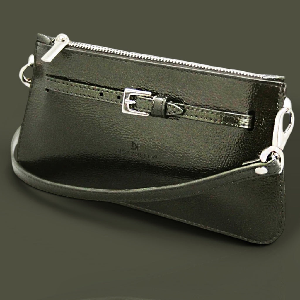 Noa – Glossy Burnt Olive Clutch